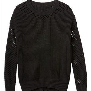 Athleta Black Mesh Volume Sleeve Sweater